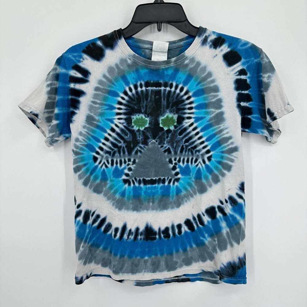 Tie‎ Dye Darth Vader T-shirt Kids L Blue Gray Psychedelic Streetwear Star Wars